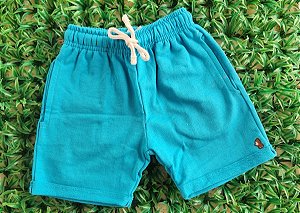 Bermuda moletinho azul turquesa