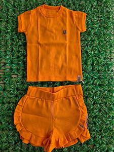 Conjunto canelado laranja
