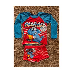 Conjunto tubarão surfista