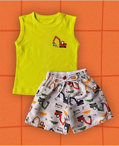 Conjunto amarelo Escavadeira