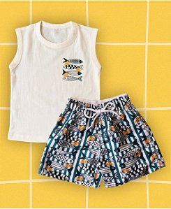 Conjunto branco Peixes