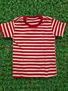 Camiseta listrada vermelha