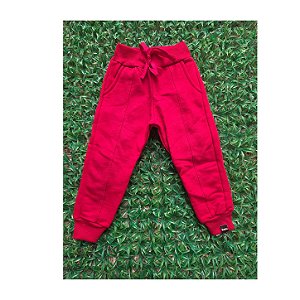 Calça Jogger - moletom na cor vermelha