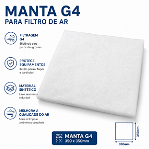 Manta filtrante G4 350 x 350 mm (pacote com 5 mantas G4)