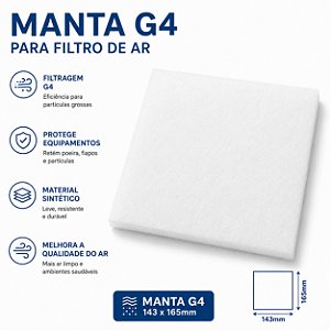 Manta filtrante G4 143 x 165 mm (pacote com 10 mantas G4)