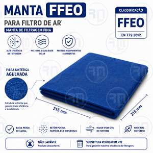 Manta filtrante fina FFEO 215 x 215 mm (10 peças)
