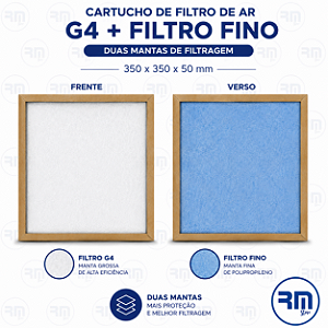 Filtro Cartucho 350 X 350 X 50mm MANTA G4 + manta fina FFEO