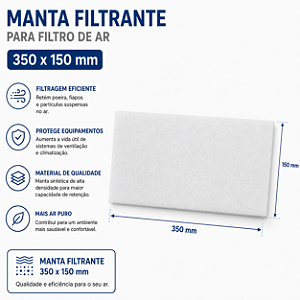 Manta filtrante G4 350 x 150 mm (pacote com 10 peças)