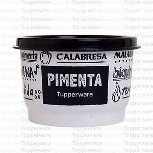 Potinho Pimenta 140 ml Preto e Branco Tupperware