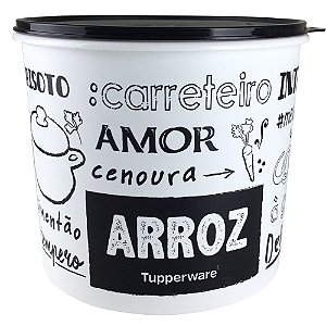 Tupper Caixa de Arroz Preto e Branco 5 kg Plus Tupperware