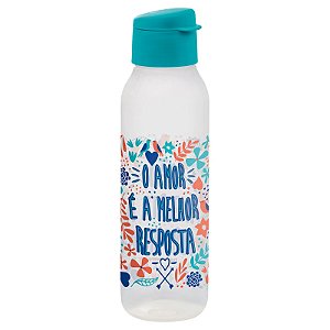 Garrafa Eco Tupper 750ml Azul Lettering