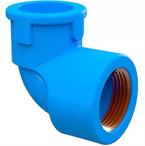 Joelho 90 Soldavel Azul Bucha Latao PVC - 20mm X 1/2