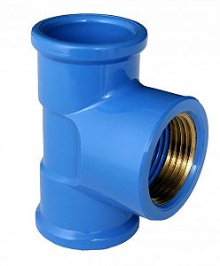 Te Soldavel Azul Bucha Latao PVC - 25mm X 3/4