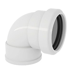 Joelho 90 Esgoto Branco PVC com Anel Tamanho: 40mm