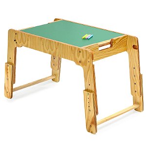 Mesa Multifuncional Com Tampo de Lousa Dupla Face Madeira de Brincar