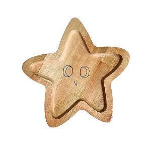 Pratinho Infantil - Estrela - Madeira de Brincar