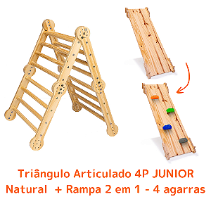 Kit Triângulo Articulado 4P JUNIOR Natural + Rampa 2 em 1 - 4 agarras
