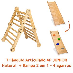 Kit Triângulo Articulado 4P JUNIOR Natural + Rampa 2 em 1 - 4 agarras
