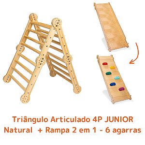 Kit Triângulo Articulado 4P JUNIOR Natural + Rampa 2 em 1 - 6 agarras