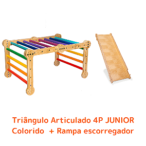 Kit Triângulo Articulado 4P JUNIOR Colorido + Rampa escorregador