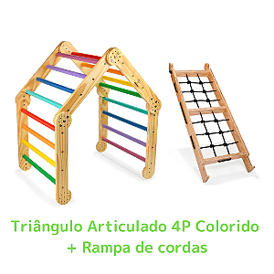 Kit Triângulo Articulado 4P Colorido + Rampa de Cordas