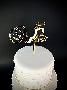 Topo de Bolo Rose Gold 15 anos Festa 18 anos Cake Topper Aniversário