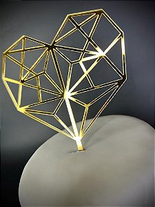 TOPO DE BOLO CORAÇÃO 3D