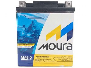 Bateria Moto 6ah MOURA SELADA GEL Ma6-d TORNADO LANDER TENERE FALCON LEAD110 R3