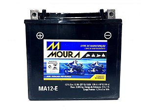 Bateria Moto 12ah Bateria De Moto 12v 12a 12 Amperes MOURA Ma12-e BMW GS 800 F 800 GS MIDNIGHT STAR DL 1000 QUADRICICLO HONDA