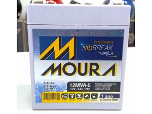 Bateria Moura 5ah Nobreak 12v Cftv Alarme Caixa Som Caixa Amplificada Nova Original 0486