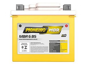 Bateria Moto CG BROS BIZ C100 CROSSER YBR 6Ah PIONEIRO SELADA MBR6-BR