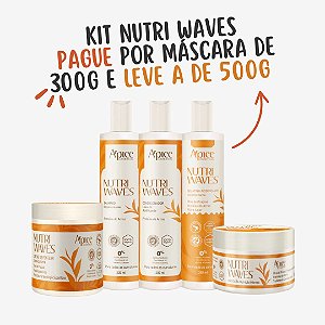 Kit Onduladas Nutri Waves - Shampoo, Condicionador, Gelatina, Máscara e Creme de Pentear (5 ITENS) - Apice