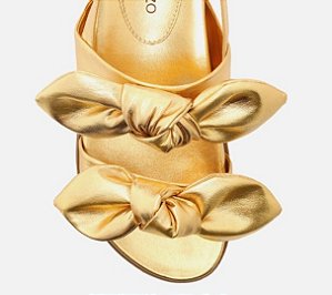 Sandalia Papete Feminino Arezzo - Ouro