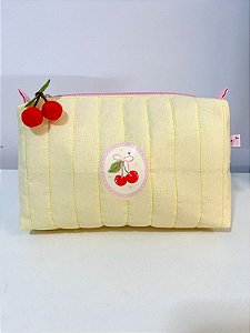 Necessaire Cherry Amarelo/Rosa