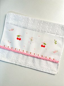 Toalhinha Cherry Rosa Cerejinhas