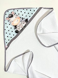Toalha Fralda com Capuz Zebrinha