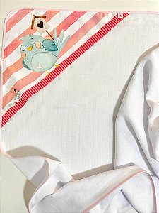 Toalha Fralda com Capuz Passarinho