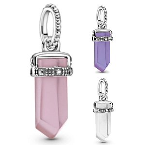 Berloque em Prata Amuleto de Cristal para pulseiras