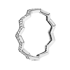 Aliança Inspiração Zig Zag Brilhante Pandora | Prata