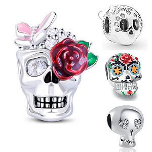 Berloque Caveira p/ Pulseiras Pandora E Vivara | Prata