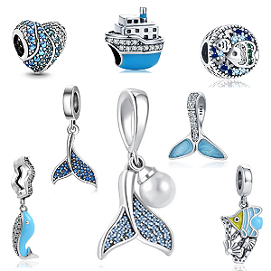 Berloque em prata de lei para pulseiras inspiração Pandora