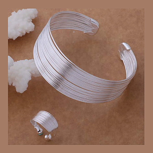 Conjunto Bracelete e Anel | Prata