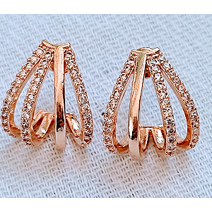 Brinco Ear Cuff Cravejado Zircônias | Dourado