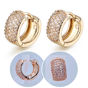 Argola Cravejada com Zircônias | Grande