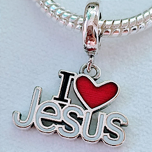 Berloque I Love Jesus p/ Pandora | Prata