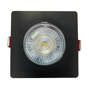 Spot LED Embutir Quadrado Preto 5w 3000k 865051371