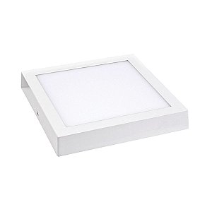 Luminária Sobrepor Quadrada Branca Flat LED 18w 6500k 20x20cm LLSQ618F