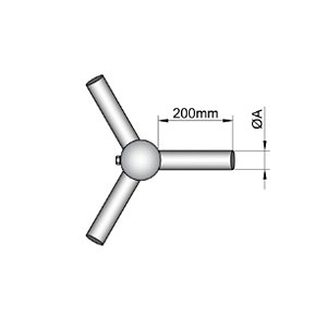 Suporte Galvanizado a Fogo Em Aço Carbono Para 3 Luminárias Ø60,3 x Ø48mm ETN03GF6048