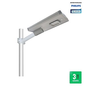Luminária LED Pública Solar 50w Compacta Com Sensor de Presença Chip Philips 71256