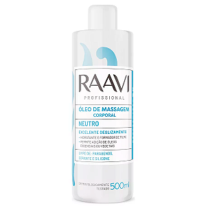 Óleo Profissional Neutro Para Massagem Corporal 500ml Raavi